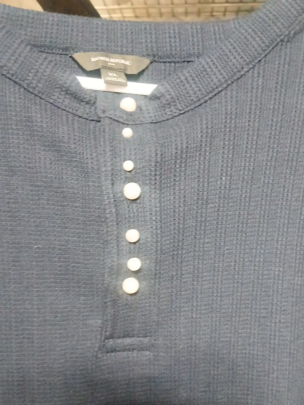 Women Banana Republic Navy Short Sleeve Henley Top - Picture 2 of 7